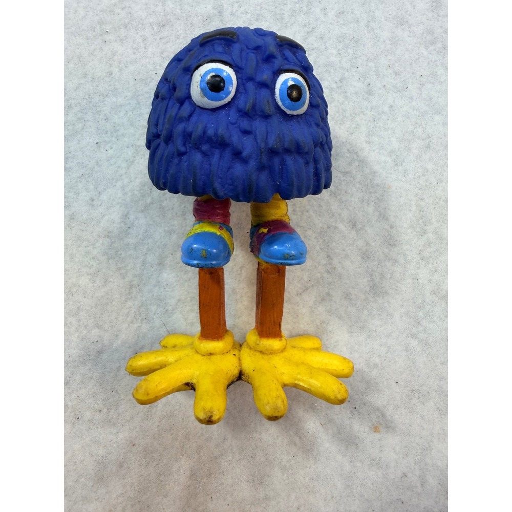 Vintage McDonalds Blue Fry Guy Figure 1980s Fast Food Toy Collectible 3.25 Inch